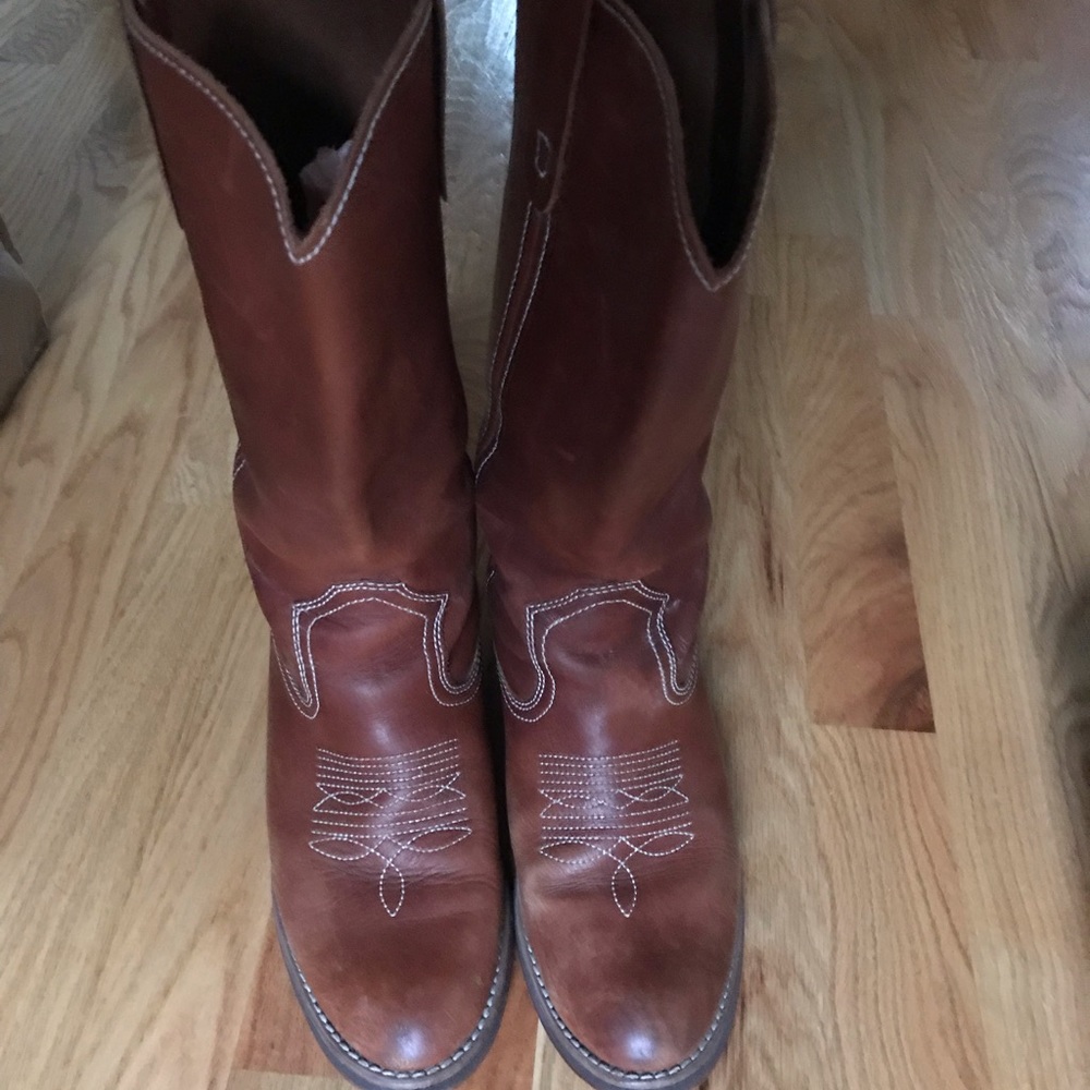 Steve Madden cognac leather boots size 8.5 women